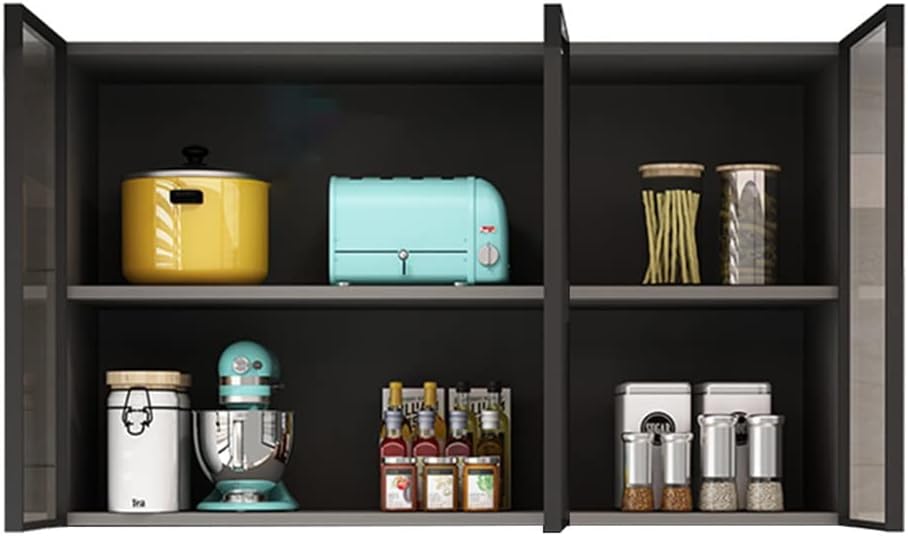 Wall Cabinet with Doors, Kitchen Wall Cabinets Storage with Shelves, Wall Mounted Kitchen Cabinets Hanging Organizer for Bathroom, Garage, Laundry Room,Onecolor-90 * 30 * 60