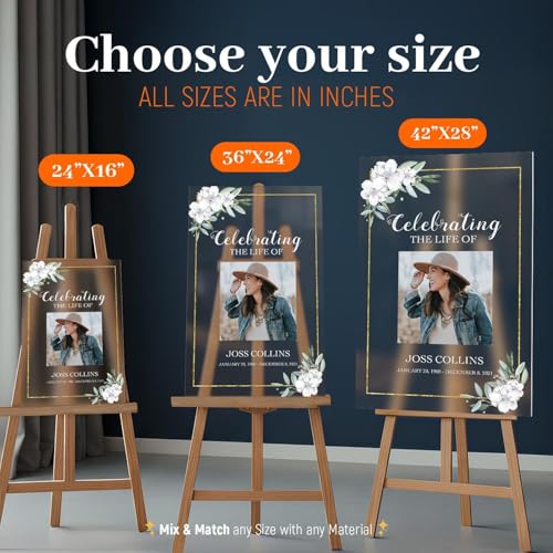 Image of Custom Funeral Sign with Picture - Personalized Memorial Sign - Personalized Funeral Board for Love Ones - Memorial Funeral Sign - Custom funeral Decorations for Loss of Loved Ones
