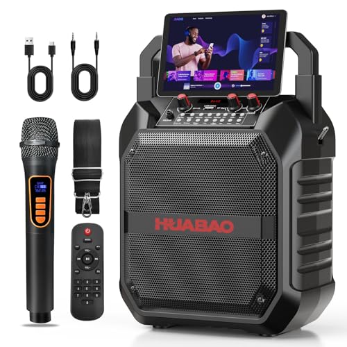 Image of Karaoke Machine, Portable Bluetooth Speaker with Wireless Microphone for Adults & Kids, PA System with Remote Control Supports TF Card /USB /FM /AUX for Home Party, Indoor and Outdoor