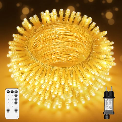 Macchiatto Lichterkette Außen 10m 100LED,Warmweiß Lichterkette mit...
