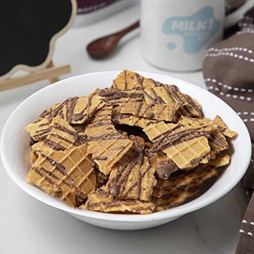 Image of NOVANOVA Waffle Chips - Sprinkled Sea Salt With Chocolate Drizzle | 100% Eggless | Freshly Baked | 140 Grams