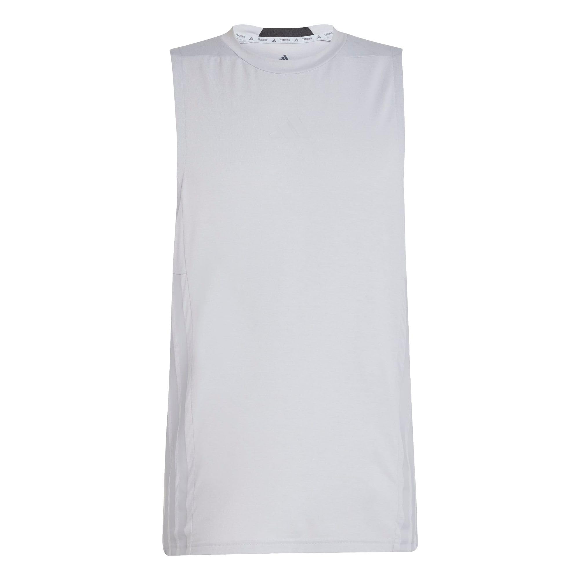 adidas Men's D4T Workout 3 Stripes Tank Shirt, Halo Silver, XL