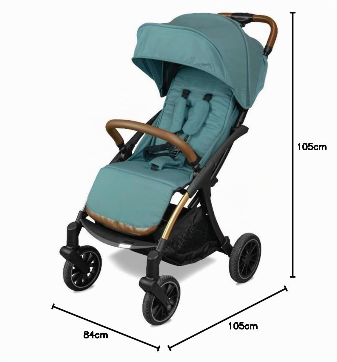 Passeggino Wizard-e Premium Green Telaio Gold