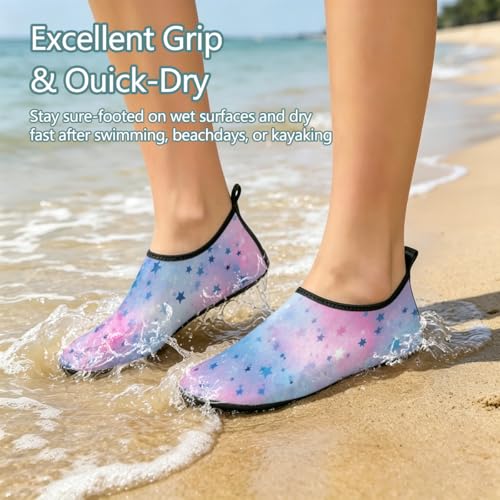 Zapatos deportivos acuáticos para hombre y mujer unisex con diseño de arco iris y estrellas 5