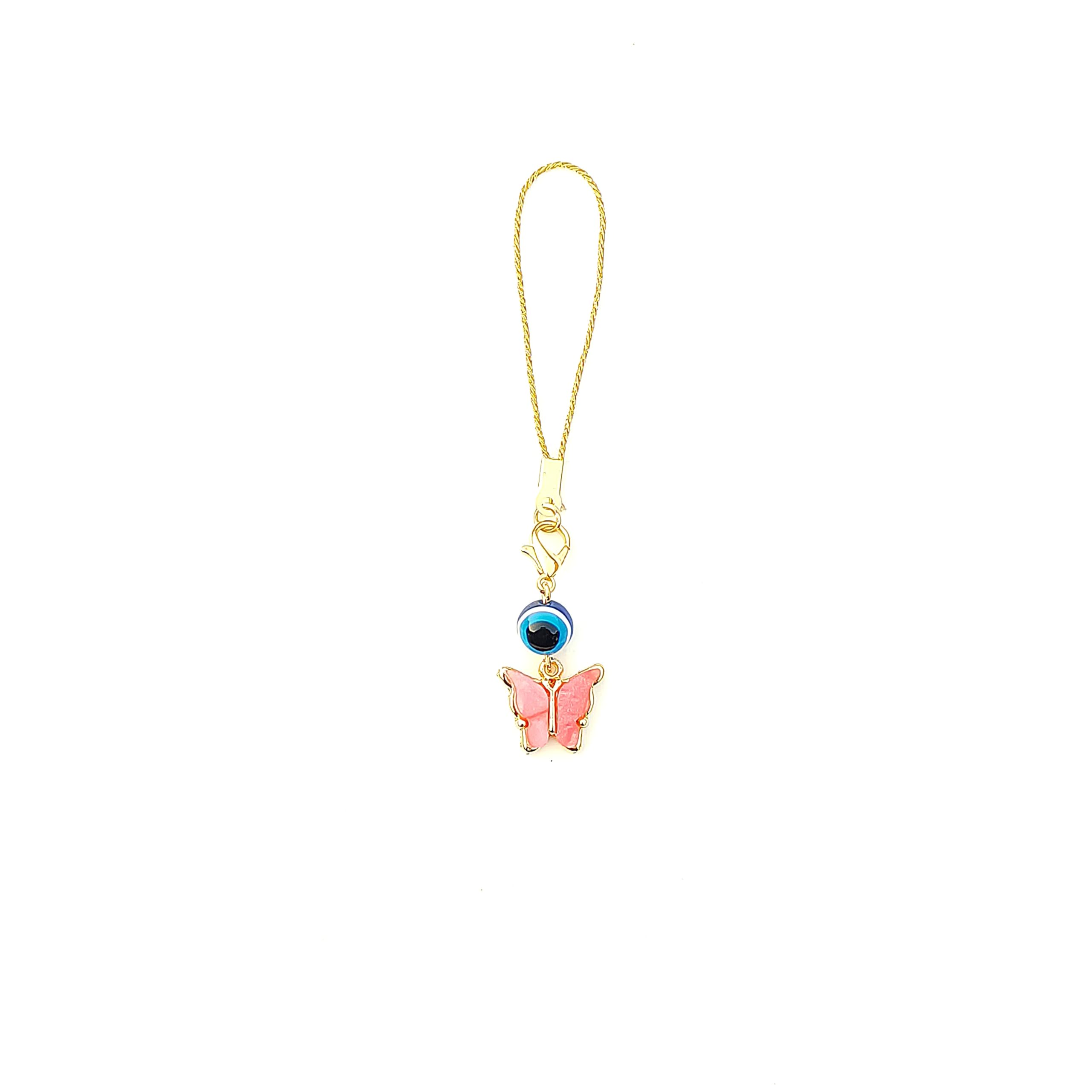 Cute Butterfly with Evil Eye Phone Charm Delicate Aesthetic Charm For Phone Bag Keychain Airpods Camera Pendants USB charm Decor (Pink) (B0CR4J64NX) Amazon Price History, Amazon Price Tracker