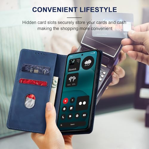 Image of Jasonyu Flip Wallet Case for Nothing Phone 4a Pro 5G,Blue