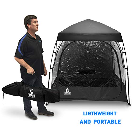 EasyGoProducts CoverU Sports Shelter –Weather Tent Pod – Patented (2 People-Black)