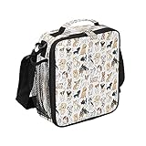 Girls Lunch Box, Animal Dogs Print Insulated Reusable Soft Lunch Bag for Boys Girls, Leakproof Meal