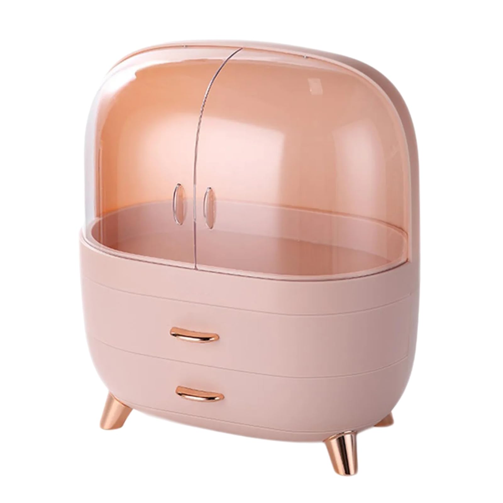 Hsioluted Desktop Cosmetic Organiser with Multiple Compartments Makeup Container Efficient Storage Box for Beauty Products Dustproof Cosmetic Organiser