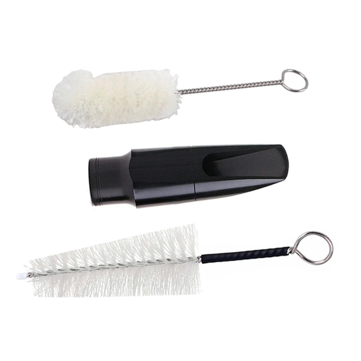 ibasenice 3pièces Mouthpiece Pour Saxophone Alto Avec Brosses De Nettoyage Accessoires Pour Instruments De Musique Blanc