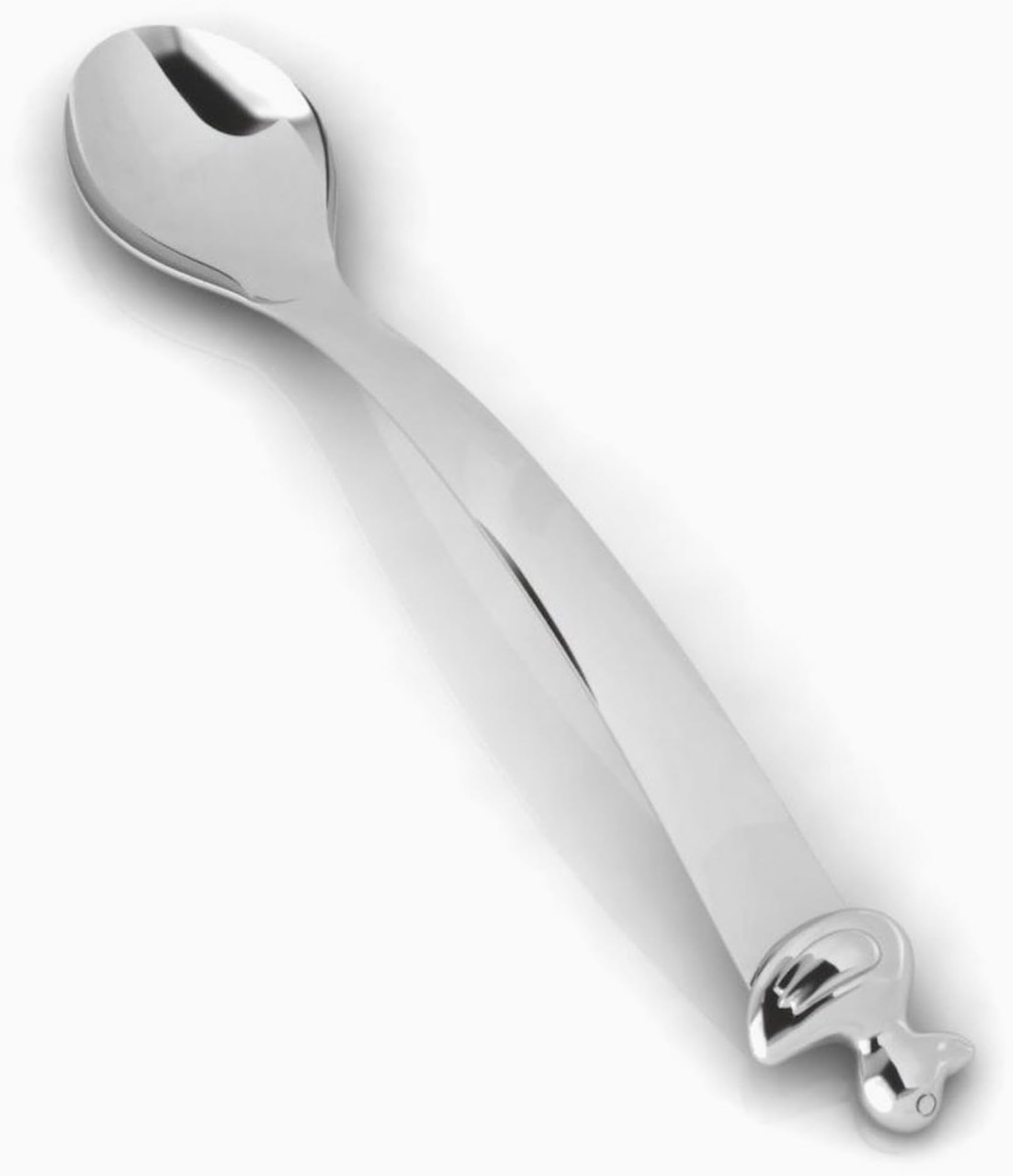 Sterling Silver Duck Feeding Baby Spoon - Premium Quality Food Grade Standard .925 Solid Sterling Silver Spoon - Engravable Gift For Baby with a Beautiful Gift Box