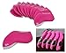 Bundle Monster 10pc Neoprene Golf Iron Club See Through Window Head Cover Protection Case Set - Pink - For Taylormade, Nike, Callaway, Etc