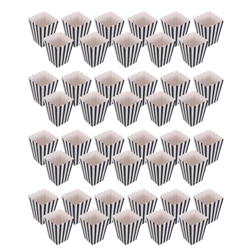 TEHAUX 48 Piezas Contenedores de Papel para Dulces y Snacks Cubos Plegables para Fiesta Noche de Cine y Carnaval Decoración Retro con Acabado Brillante