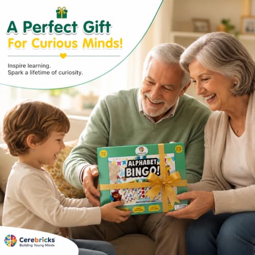 Image of Alphabet Bingo Educational Board Game - Alphabet Learning, Fun Learning Toys & Games for Kids, Alphabet Learning Activity, Pre School Learning, Gifts for Boys & Girls Ages 2.5-8 Years