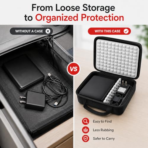 Image of Case Compatible for Seagate Expansion Desktop,Western Digital WD My Book /Elements Desktop External Hard Drive USB 3.0 8TB - Black