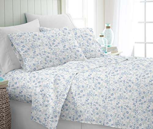 Linen Market Bettwäsche-Set, besonders weich, Gemustert, Queen-Size-Bett, Violett-Hellblau, 4-teilig Cover