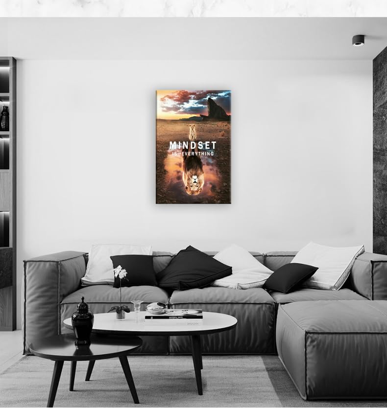 Toile Mindset is Everything pour décoration murale de salon et bureau inspirante