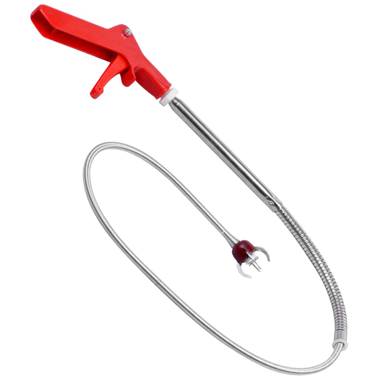 Herramienta de desbloqueo de drenaje de 130 cm, barrena flexible de acero inoxidable de calibre 4 para limpiar inodoros, fregaderos y desagües obstruidos
