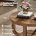 Tribesigns Round Coffee Table, 2-Tier Circle Coffee Table with Storage, Modern Wooden Accent Center Table for Living Room, Thick Tabletop & Base, Dark Brown