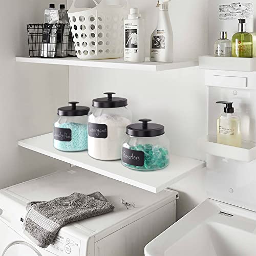 Clear Glass Kitchen Canister Set, Cookie Jar, Food Storage Container, Bathroom Jar With Metal Airtight Lid (Black) #TOP1