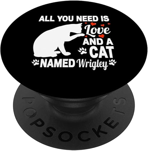 Personalized Cat Name Wrigley Cute Kitten Pet Lover PopSockets Swappable PopGrip