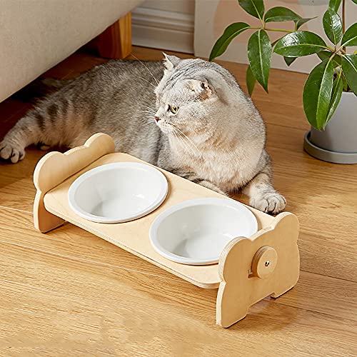 Ciotole Doppie Per Cani E Gatti In Legno Di Pino - Base Con Incisione Nome - Acciaio Inox - Made In Italy - Foto 11