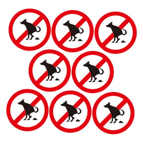 Ipetboom 8 piezas Pegatinas Divertidas Prohibición de Excrementos para Perros Adhesivos Impermeables Unidades Señalización para Jardín y Césped Aviso Cuidado Mascotas Exterior