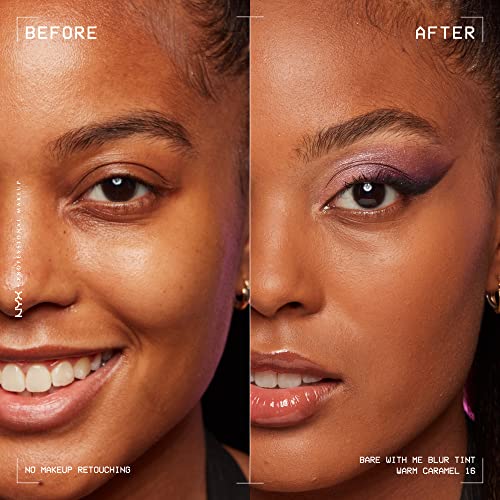 NYX PROFESSIONAL MAKEUP Bare With Me Blur Skin Tint Foundation Make Up with Matcha, Glycerin & Niacinamide - Warm Caramel - image 3