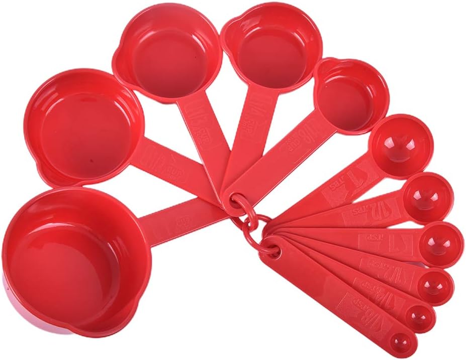 CosCosX Plastic Measuring Cups&Measuring Spoons Set with