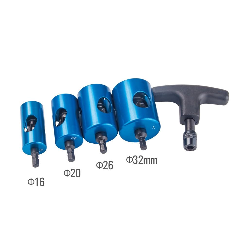 3S SuperSamaStore Débavureuse Universelle Professionnelle pour Tuyau Multicouche Ø16-20-26-32 mm, Calibreur Interne et Externe, Set Débavureuse avec Mallette et 4 Têtes