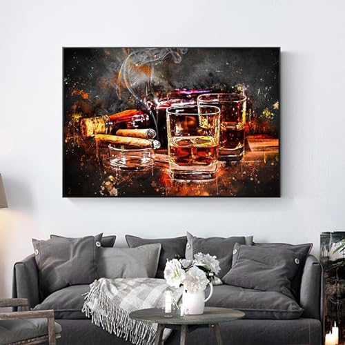 Impression sur Toile Graffiti Whisky avec cadre interne pour une deco murale coloree - 4