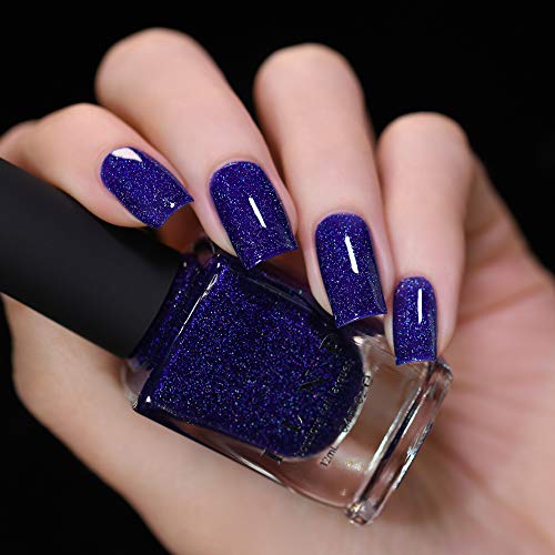 Image of ILNP Set Sail - Navy Blue Holographic Jelly Nail Polish