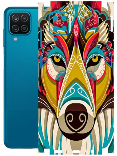 Image of AtOdds - Full Body Back Screen Guard Protector Film - Lamination Wrap Skin Sticker Compatible with Samsung Galaxy A12 | Scratchproof Matte Finish (Mighty Wolf)