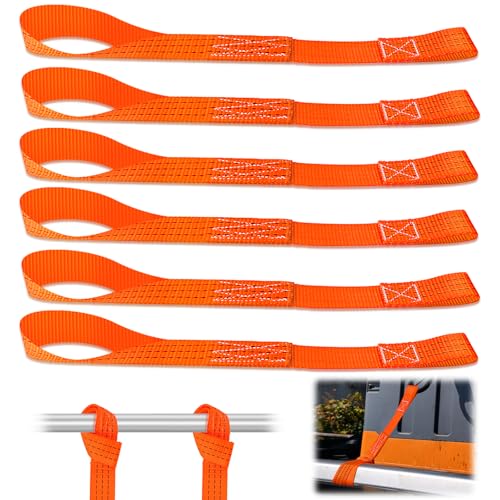 Cinchas de Amarre Eslingas de Carga 6 Piezas Eslingas de Amarre 1000 Kgf - 43 x 3,8cm Cinta de Amarre para Portabicicletas, Remolque, Quad, ATV