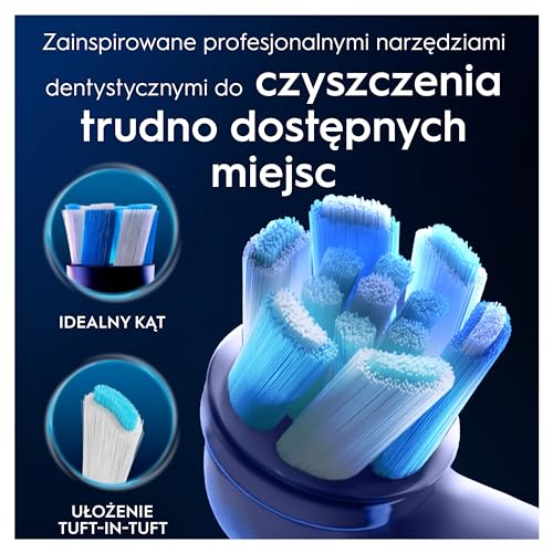 Oral-B iO Ultimate Clean Oryginalne wymienne okrągłe końcówki szczoteczek elektrycznych, z krzyżującymi się włóknami do zaawansowanego dokładnego czyszczenia i usuwania płytki bakteryjnejOral-B iO, 10