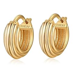 Gold Small Ridge Hoop