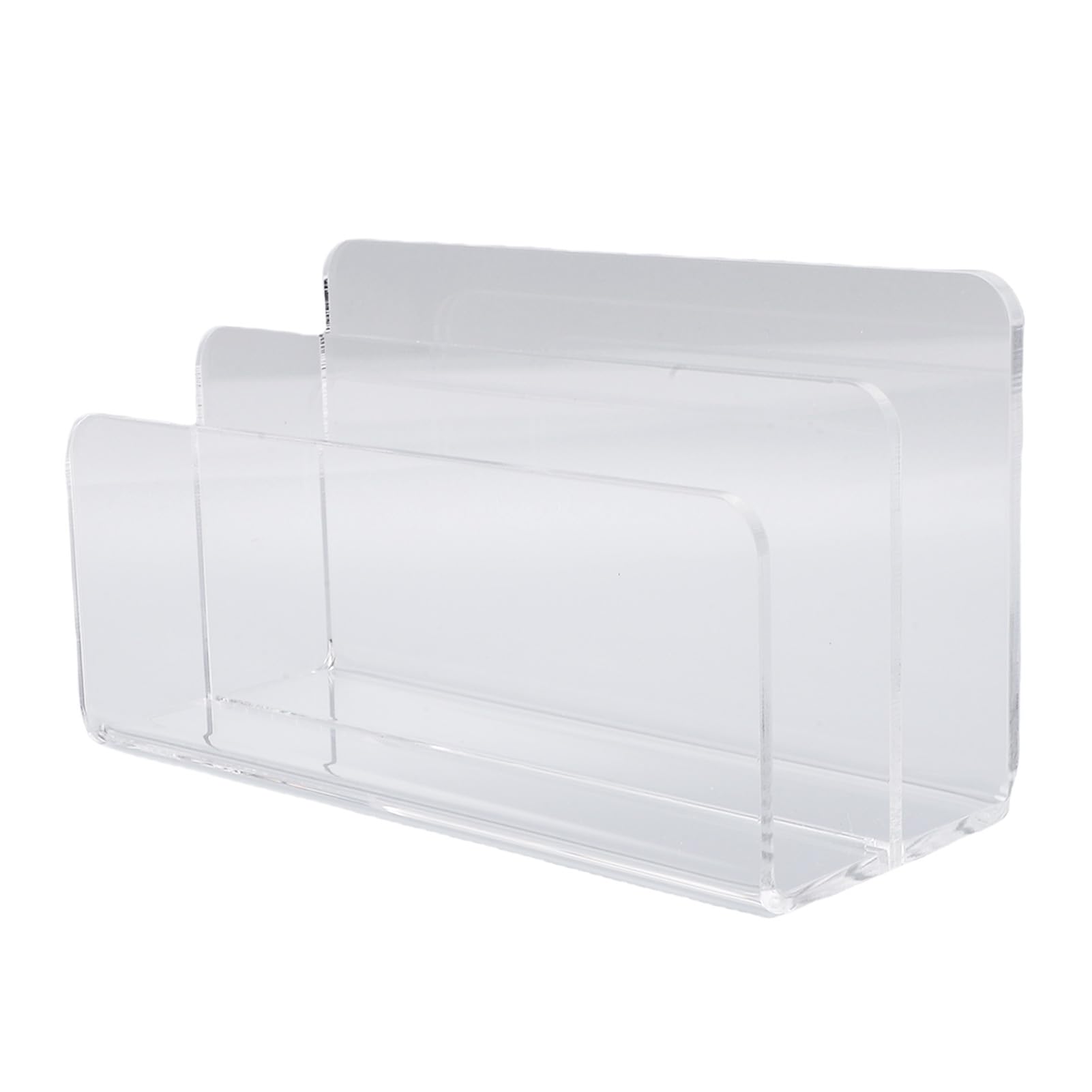 Raccoglitore posta acrilico trasparente 2 scomparti per scrivania, base antiscivolo 17,5x7,5x9,5 cm