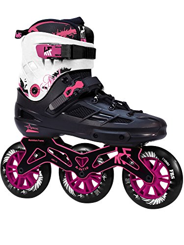 KRF The New Urban Concept Angel 3X110 Pink Patines Enlinea de Freeskate 3WD 3x110 con guia en CNC de Aluminio 255 y Ruedas de 110mm Super High Rebound, Rosa, 41