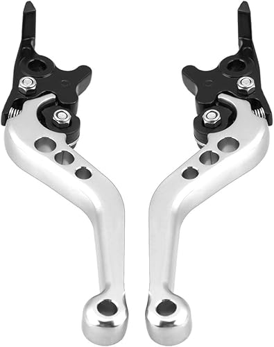 Keenso Palanca de freno de doble disco, 1 par de 4 colores universal CNC aleación de aluminio modificación de motocicleta palanca de freno de disco