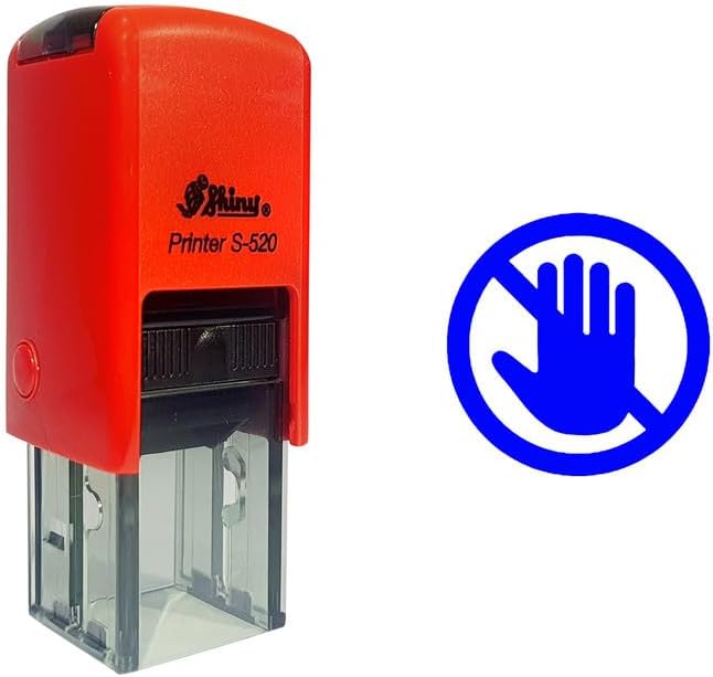 MeetYouAffection Shiny S-520 "Do Not Enter Icon" Round Self Inking Kids Teacher Stamp Personalized Custom Shiny 20mm Rubber Mini Stamp