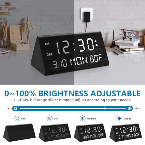 Reloj despertador digital que soluciona el despertar con alarma dual 4