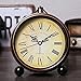 CLHXZE Reloj de Mesa Retro y Reloj de Mesa Reloj Despertador de Metal Mute Hollow Pointer Relojes de Mesa Reloj de Mesa Retro Americano Creativo Reloj de Estante