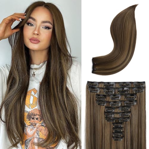 REECHO �w�A�G�N�X�e���V�����A11PCS �N���b�v�C���w�A�[�G�N�X�e���V���� 61.0 cm �����O �X�g���[�g�w�A �G�N�X�e���V���� HE005 �i�`������ �\�t�g �����w�A�s�[�X �����p ? �_�[�N�u���E�� �n�C���C�g