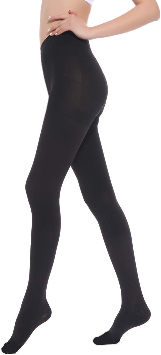 Medical Compression Pantyhose Stockings for Women Men - Plus Size Opaque Support 20-30mmHg Firm Graduated Hose Tights, Treatment Swelling, Edema Varicose Veins, Closed Toe Black XXL