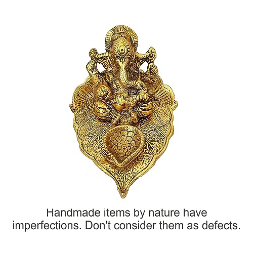 WC_Lord Ganesha idol with Diya Figurine for Home Temple mandir, Ganesh Statue for Ganesh Chaturthi - Image 2