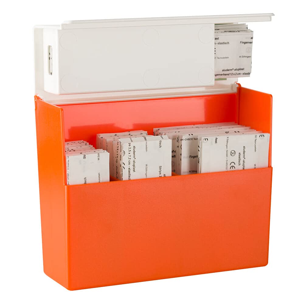 SÖHNGEN Erste-Hilfe-Koffer Advocat Baustelle, Wandhalterung, orange, DIN 13157 aus Kunststoff, Art.-Nr. 367001 | Verbandskasten | Notfallkoffer | Erste Hilfe Kasten