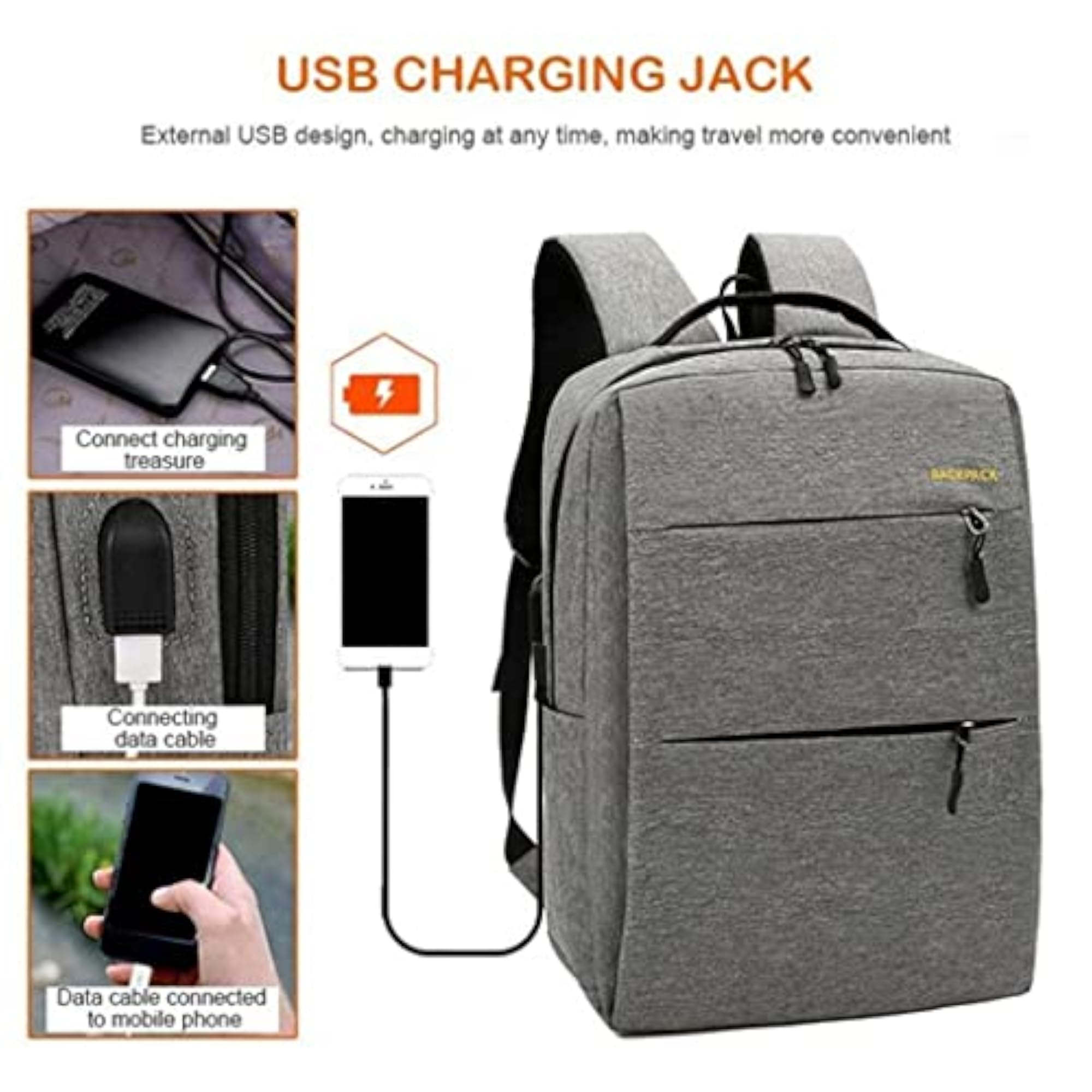 Men's Large Capacity Business Backpack with USB Port