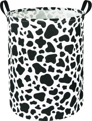 Image of NTAOHAMPER Cow Laundry Basket,Collapsible Nursery Hamper,Waterproof Storage Bin with Handles for Bedroom,Room Decor,Gift Basket(Cow Stria)