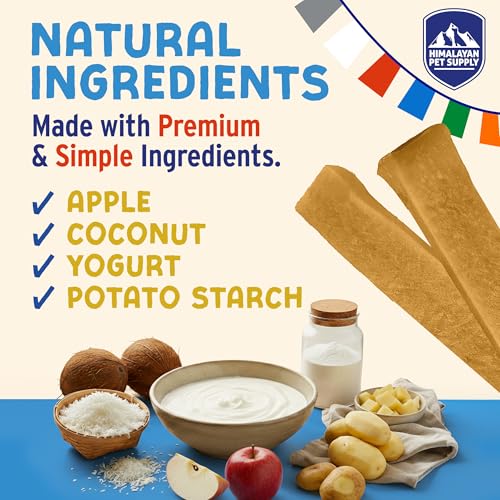 Image of Himalayan Dog Chew Apple Honey Yogurt Sticks for Dogs | Protein-Rich Treats with Prebiotics & Probiotics | Lactose-Free, Grain-Free, Gluten-Free | Healthy Yogurt Chews for All Breeds | 5 Count