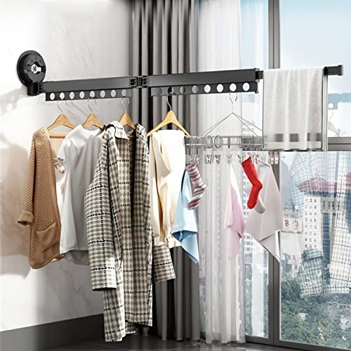 Étendoir à linge pliable mural en aluminium épais étendoir rétractable